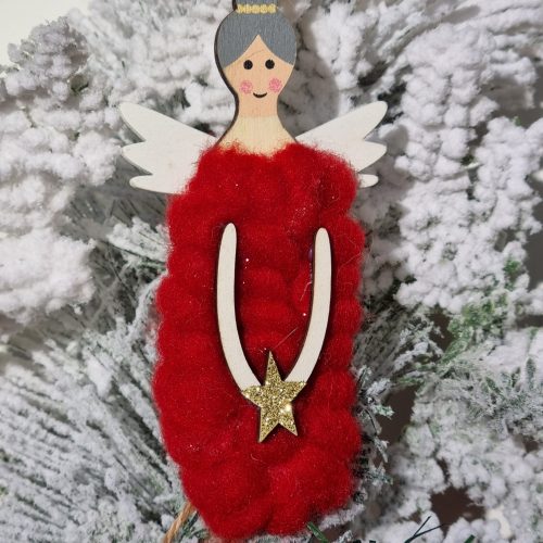 ORNAMENT LEMN SI LANA INGERAS ROSIE 12 CM