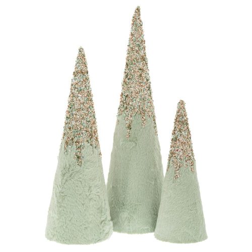SET 3 CONURI BLANITA MINT CU PAIETE 32, 42, 52 CM