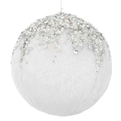 GLOB BLANITA WHITE SILVER CU PAIETE 12 CM