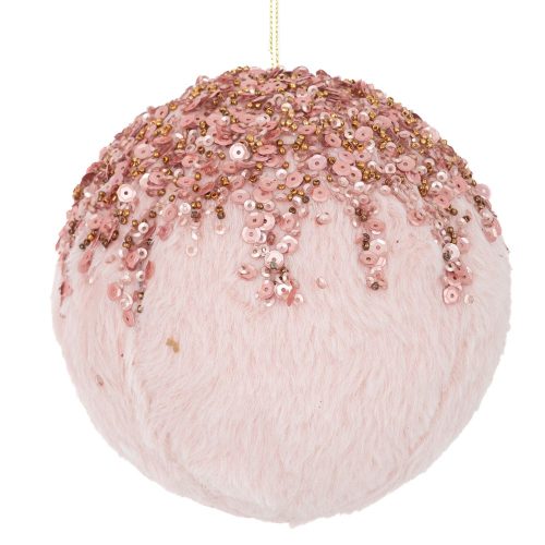 GLOB BLANITA ROZ CU PAIETE 12 CM