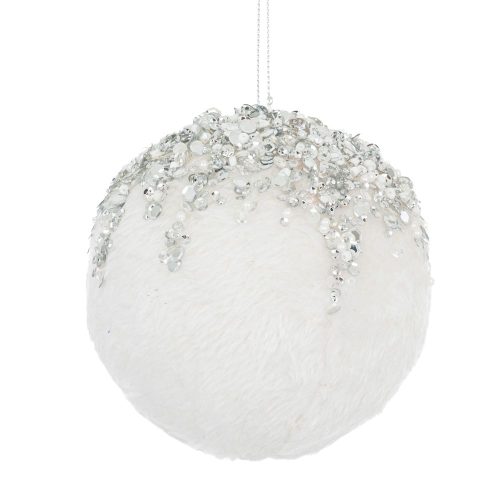 GLOB BLANITA WHITE SILVER CU PAIETE 10 CM