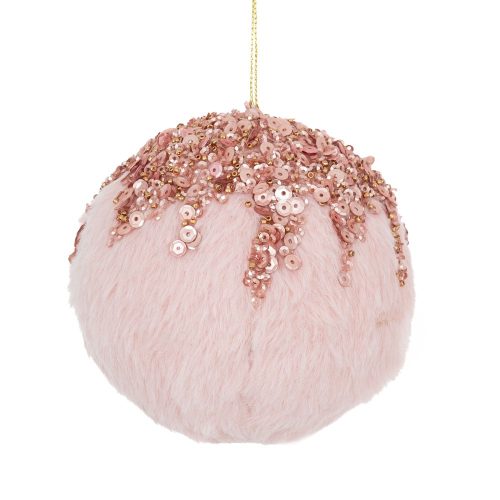 GLOB BLANITA ROZ CU PAIETE 10 CM