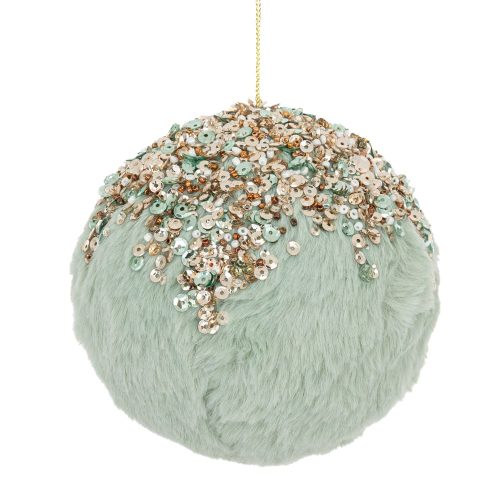 GLOB BLANITA MINT CU PAIETE 10 CM