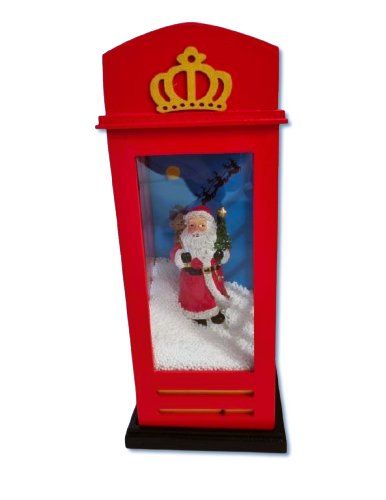 CUTIE MUZICALA CABINA TELEFONICA CU ZAPADA SI LUMINI