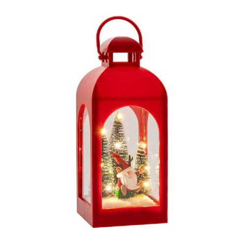 FELINAR ROSU GNOM CU LEDURI 20 CM