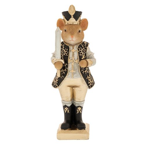 FIGURINA CRACIUN SORICEL NEGRU AURIU CU SABIE 25 CM