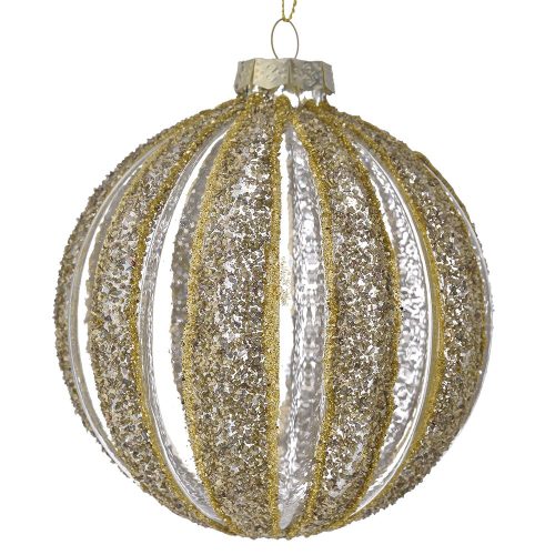GLOB STICLA VINTAGE GLITTER AURIU 8 CM