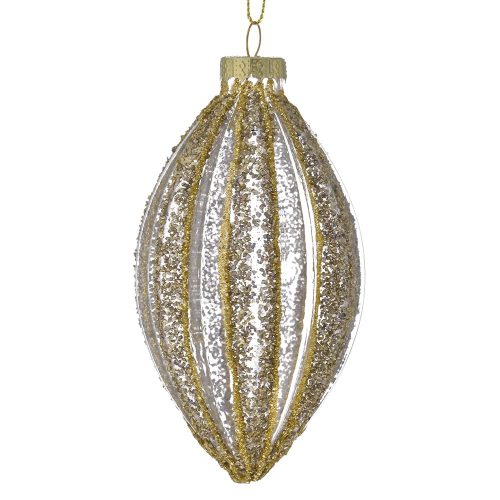 GLOB STICLA VINTAGE GLITTER AURIU 13 CM