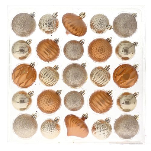 SET 25 GLOBURI ORANGE GOLD 31 X 31 X 6 CM