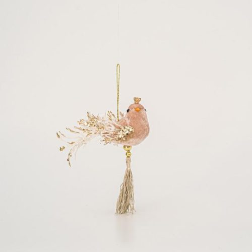 ORNAMENT BRAD PASARE CATIFEA CU SNUR SOMON AURIU15 CM