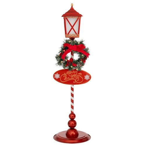 DECORATIUNE CRACIUN FELINAR ROSU CU CORONITA 1.20 M