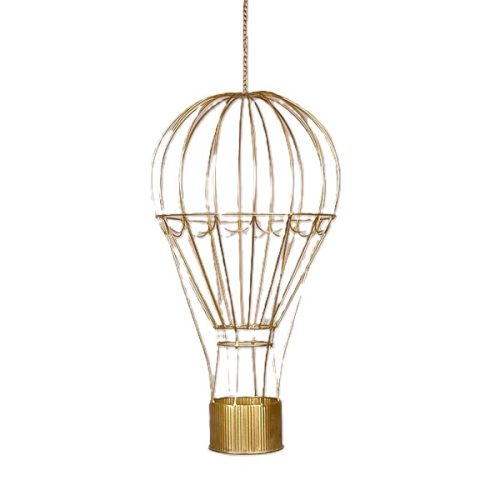 DECORATIUNE METALICA BALON CU AER CALD AURIU CU AGATATOARE 85 CM