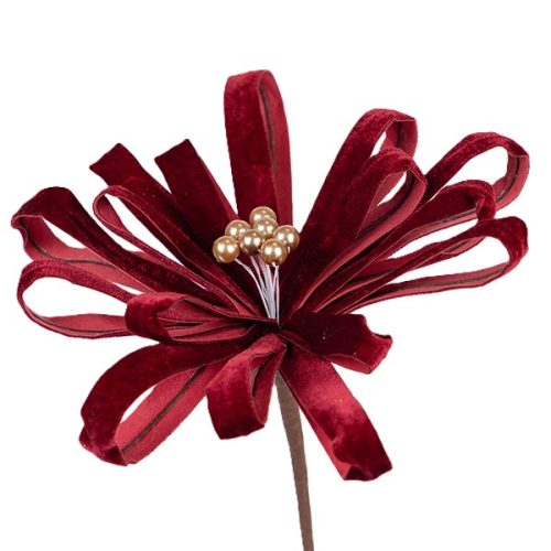 FLOARE FUNDITE CATIFEA BURGUNDY CU PERLE 45 X 27 CM