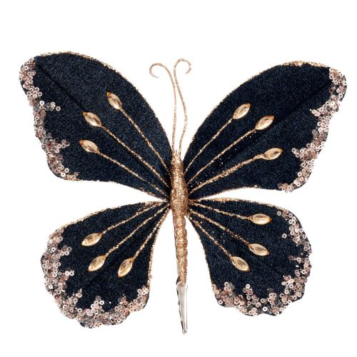 ORNAMENT BRAD CU CLIPS FLUTURE CATIFEA ALBASTRA 25 CM