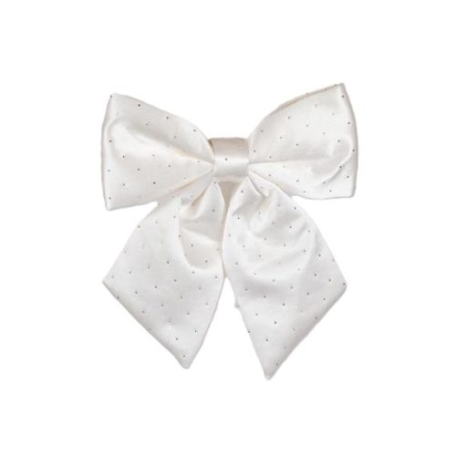 FUNDA DECORATIA CATIFEA ALBA CU CRISTALE 30 CM