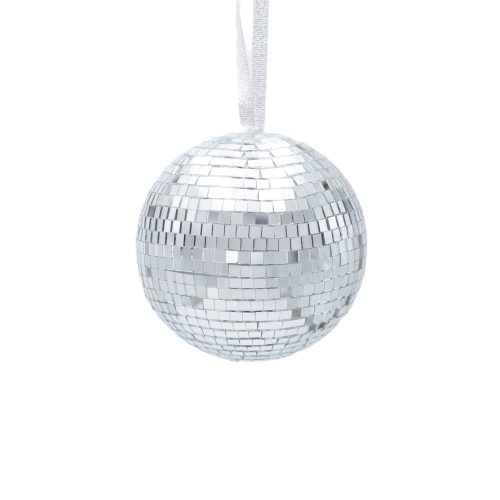 DECORATIUNE BRAD GLOB DISCO SILVER 10 CM