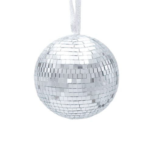 DECORATIUNE BRAD GLOB DISCO SILVER 12 CM