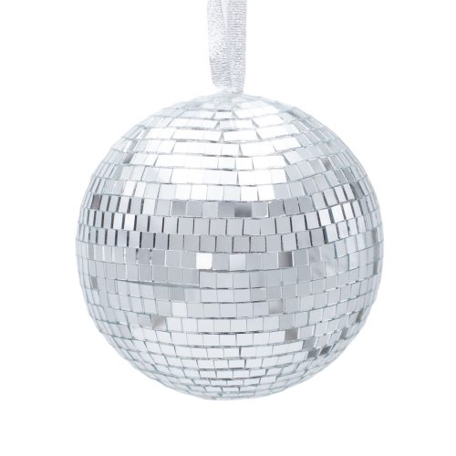 DECORATIUNE BRAD GLOB DISCO SILVER 14 CM