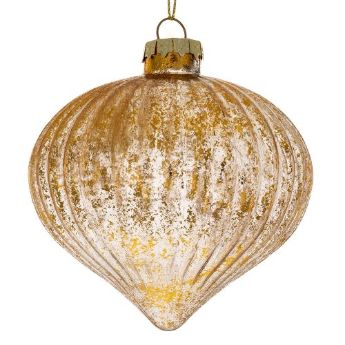 GLOB DE STICLA AURIU VINTAGE INIMA 10 CM