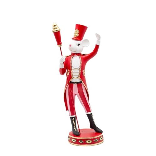FIGURINA CRACIUN SOARECE SOLDAT ALB ROSU 43 CM