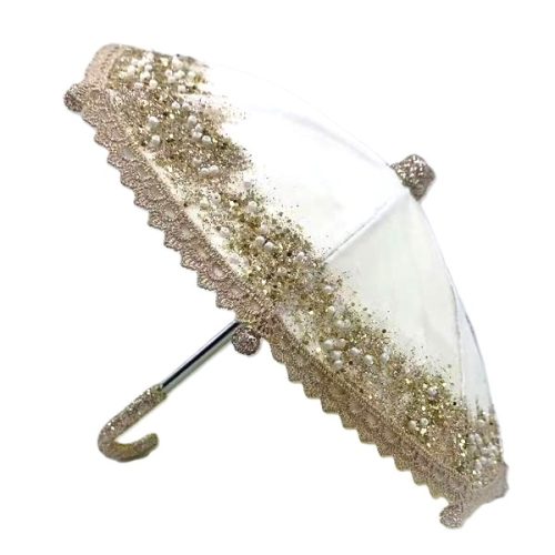 DECORATIUNE BRAD UMBRELA CATIFEA CHAMPAGNE 26 CM