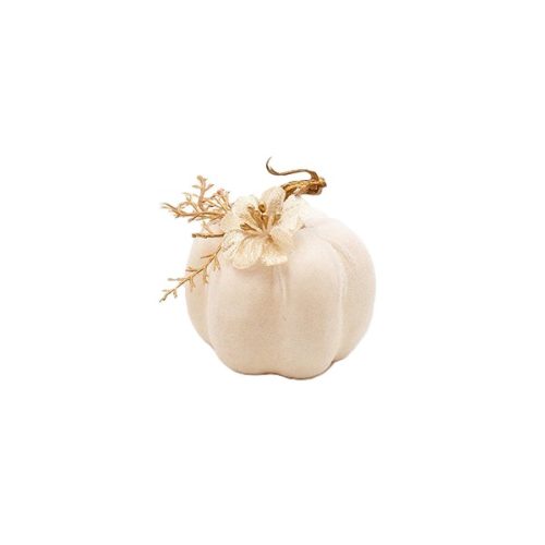 DECORATIUNE CRACIUN DOVLEAC CATIFEA IVOIRE CU FLOARE AURIE 8 X 8