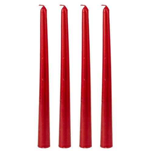 LUMANARI CRACIUN ROSU METALIC SET 4 BUC