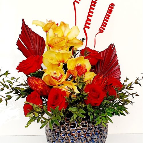 ARANJAMENT FLORAL IN VAS CERAMIC RED AUTUMN