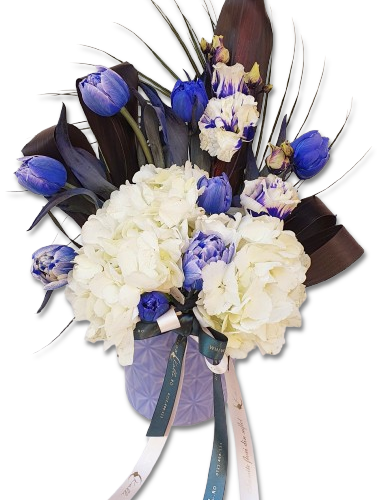 ARANJAMENT FLORAL MASCULIN BLU GENTLEMAN