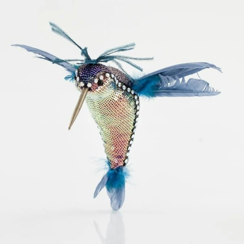 DECORATIUNE BRAD PASAREA COLIBRI TURQUOISE 20 CM