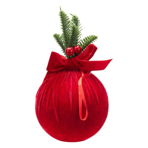 GLOB CATIFEA ROSIE CU CRENGUTA BRAD REDBERRIES SI FUNDA 15 CM