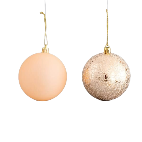 SET 2 GLOBURI SOMON CHAMPAGNE MAT SI SATINAT 8 CM