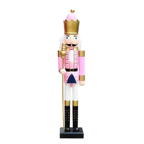 FIGURINA SPARGATOR DE NUCI CU SCEPTRU ROZ AURIU 90 CM