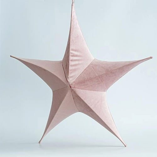 DECORATIUNE CRACIUN STEA CATIFEA ROZ PRAFUIT 65 CM